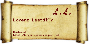 Lorenz Lestár névjegykártya